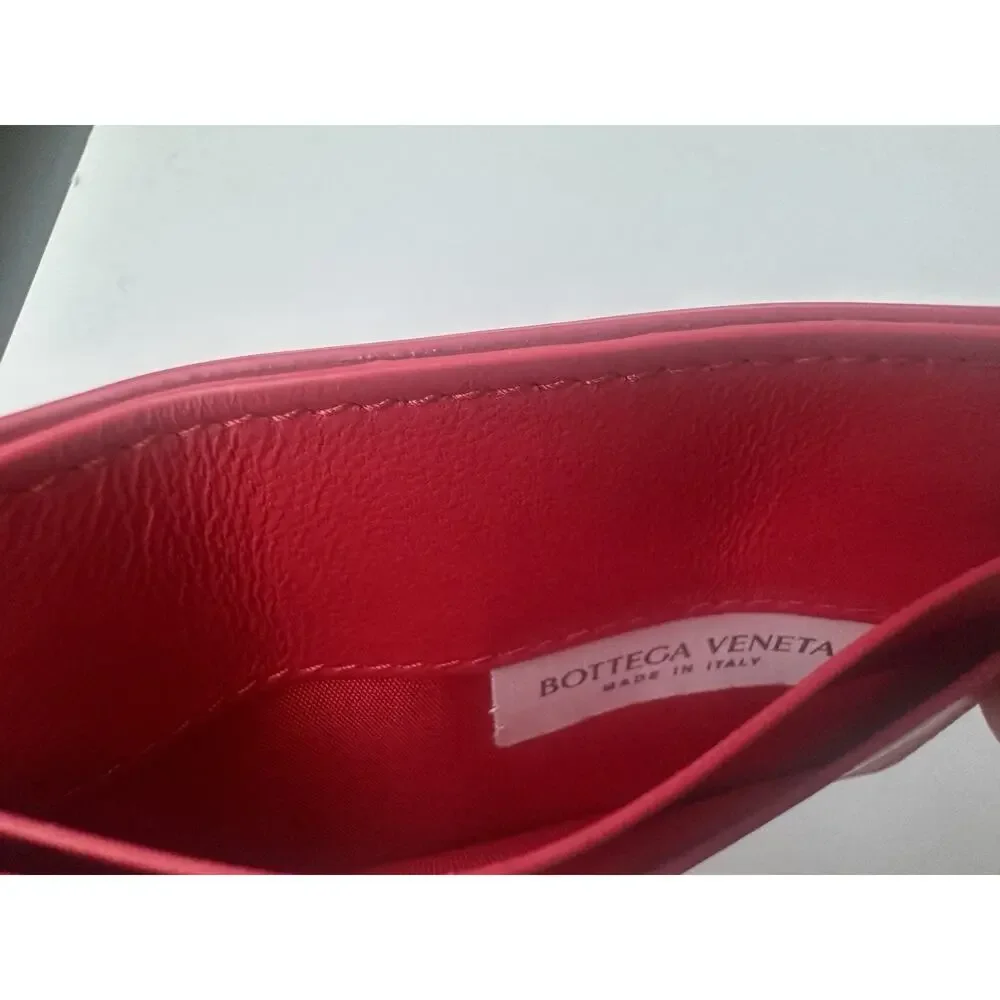 Bottega Veneta Intrecciato Quilted Leather Card Holder Red 701446 IT NWT $420